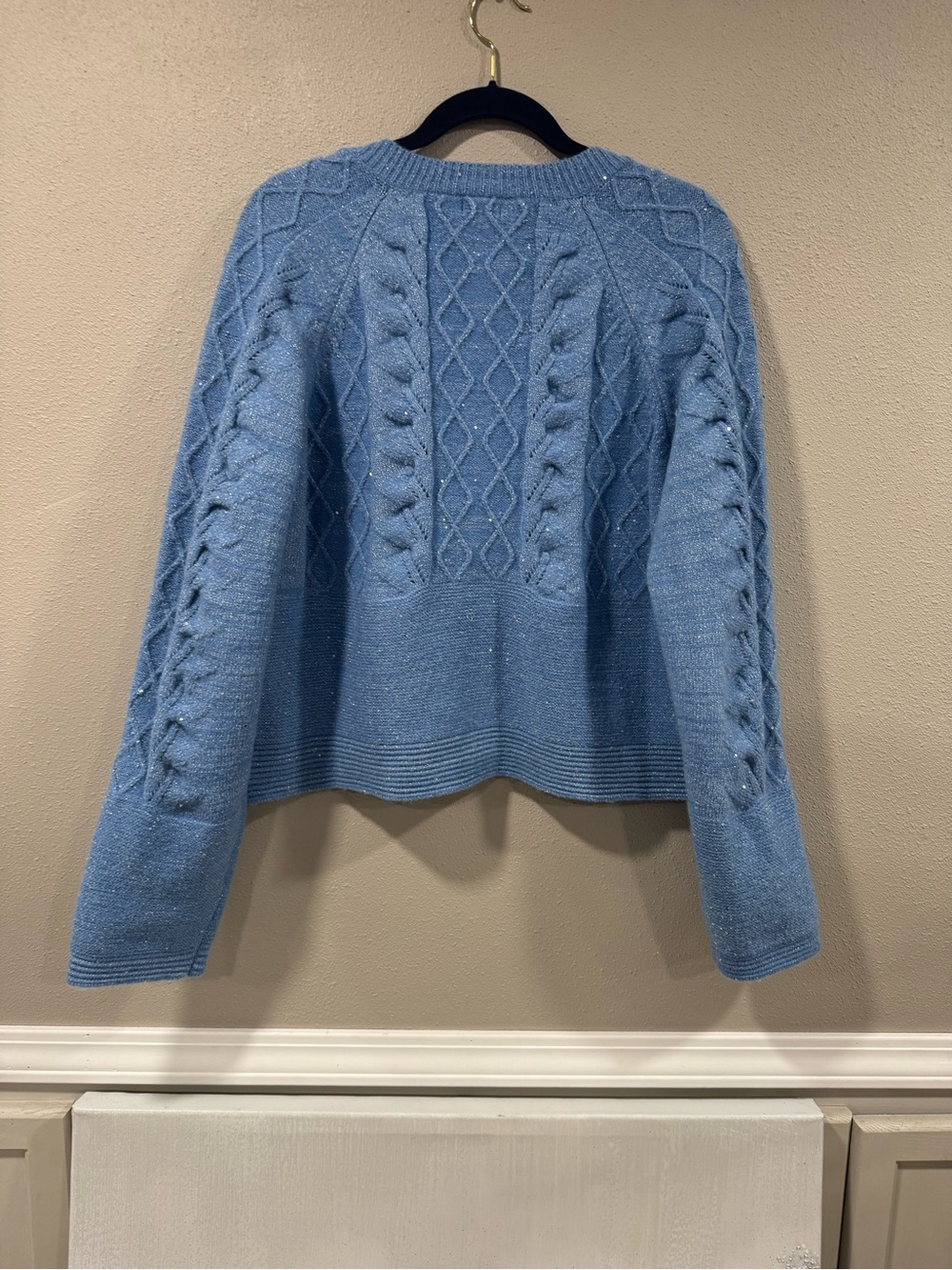 POL Sparkle Chunky Knit Blue Cardigan - Picture 6 of 7